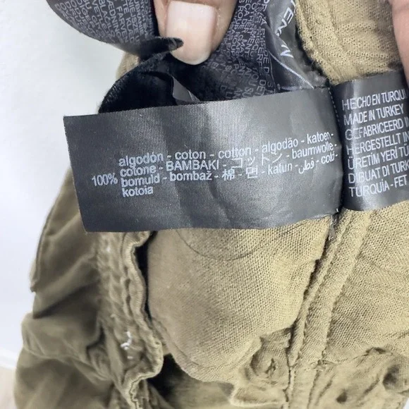 Zara Pants Womens S Green Utility Cargo Gorpcore Hiking Y2K Military Casual - Picture 11 of 11